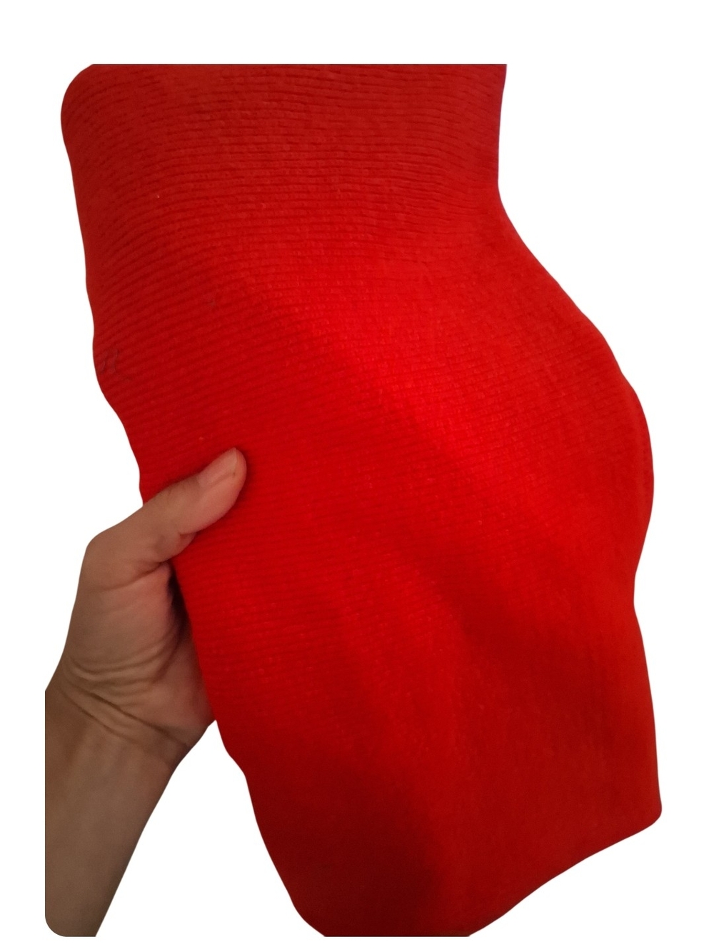 Vintage Red Solid Knit Fabric Material Piece - Sewing & Crafting Fabric 29" X 30